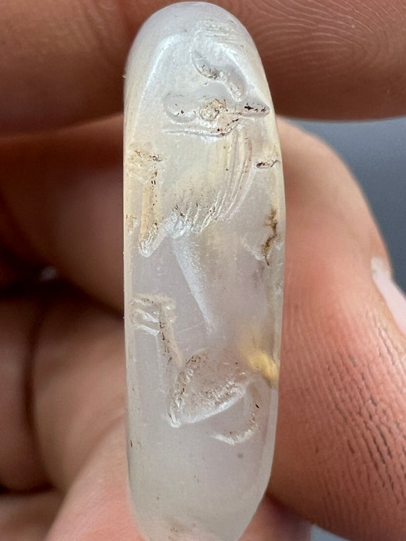 Absolutely Beautiful Greek period Handcrafted Crystal Quartz Pegasus Signet Ring Intaglio View 4