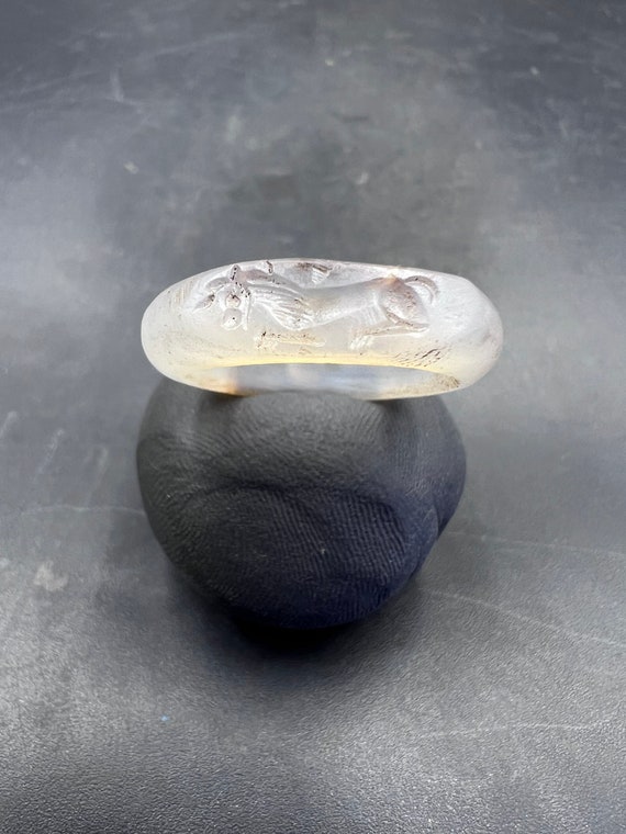 Absolutely Beautiful Greek period Handcrafted Crystal Quartz Pegasus Signet Ring Intaglio