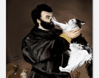 Canvasprint - Wanneer je hond je de verdomde kat ziet kussen.