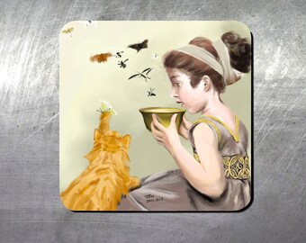 Collectible fridge magnet (mischievous cat |3x3 inch)
