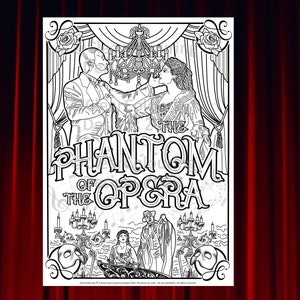 Phantom Of the Opera MUSICALS - A4 Colouring Single Page Download PDF