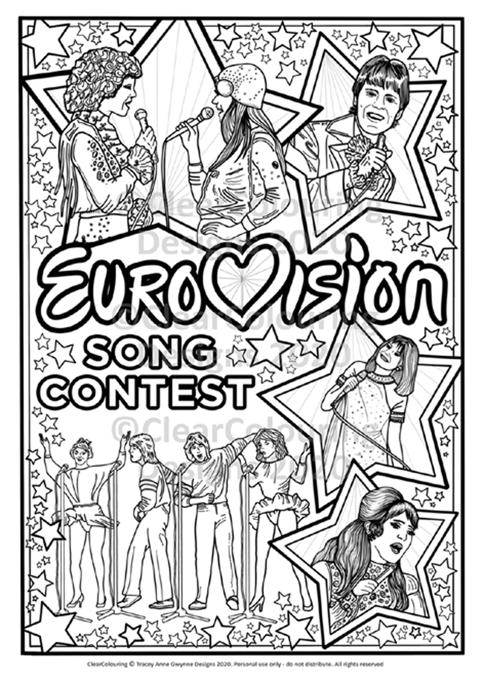 EUROVISION Song Contest A4 Colouring Single Page Download - Etsy Italia