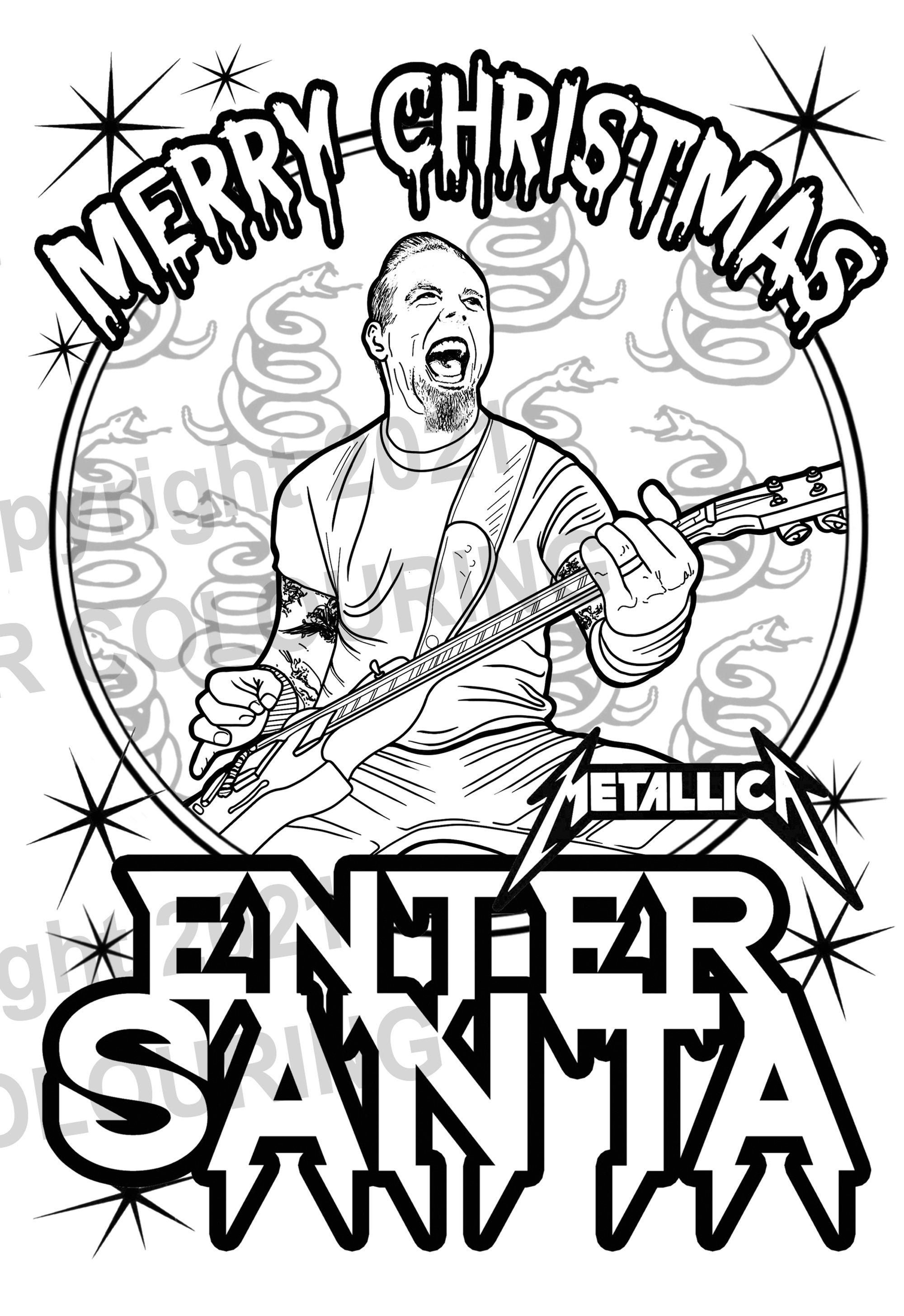 Metallica James Hetfield Enter Santa Christmas Card A5 Etsy