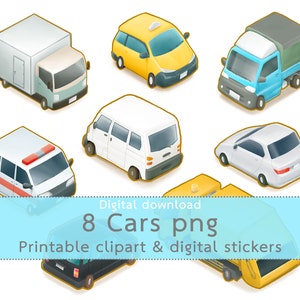 Cute car png files digital printable stickers