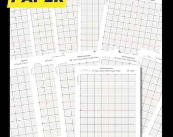 Cross Stitch Graph Paper Bundle, Blank Grid Paper  Design Your Own Patterns or Samplers