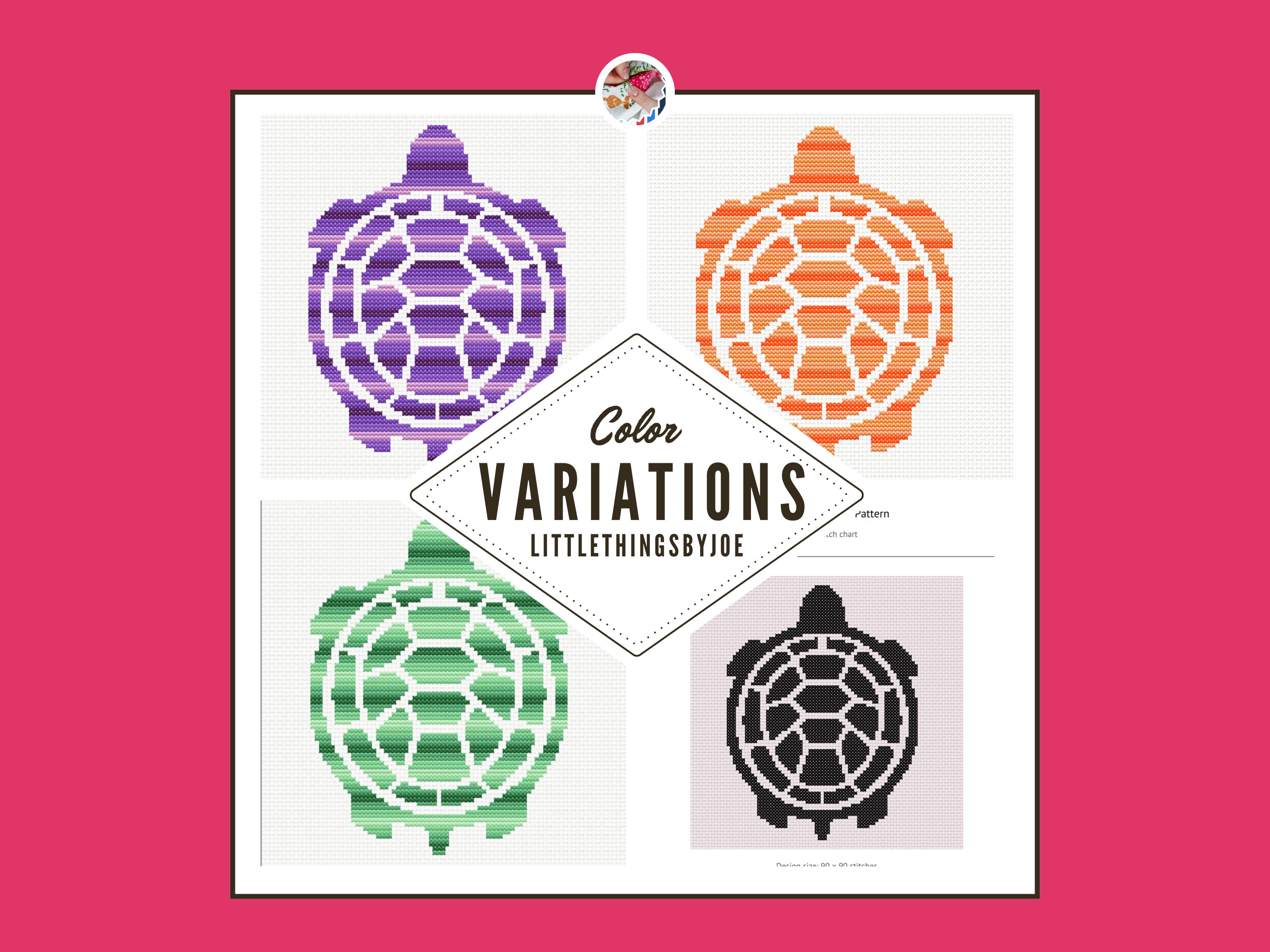 Turtle Pattern - Designed For Variegated Thread - Color Variations - Image 1
