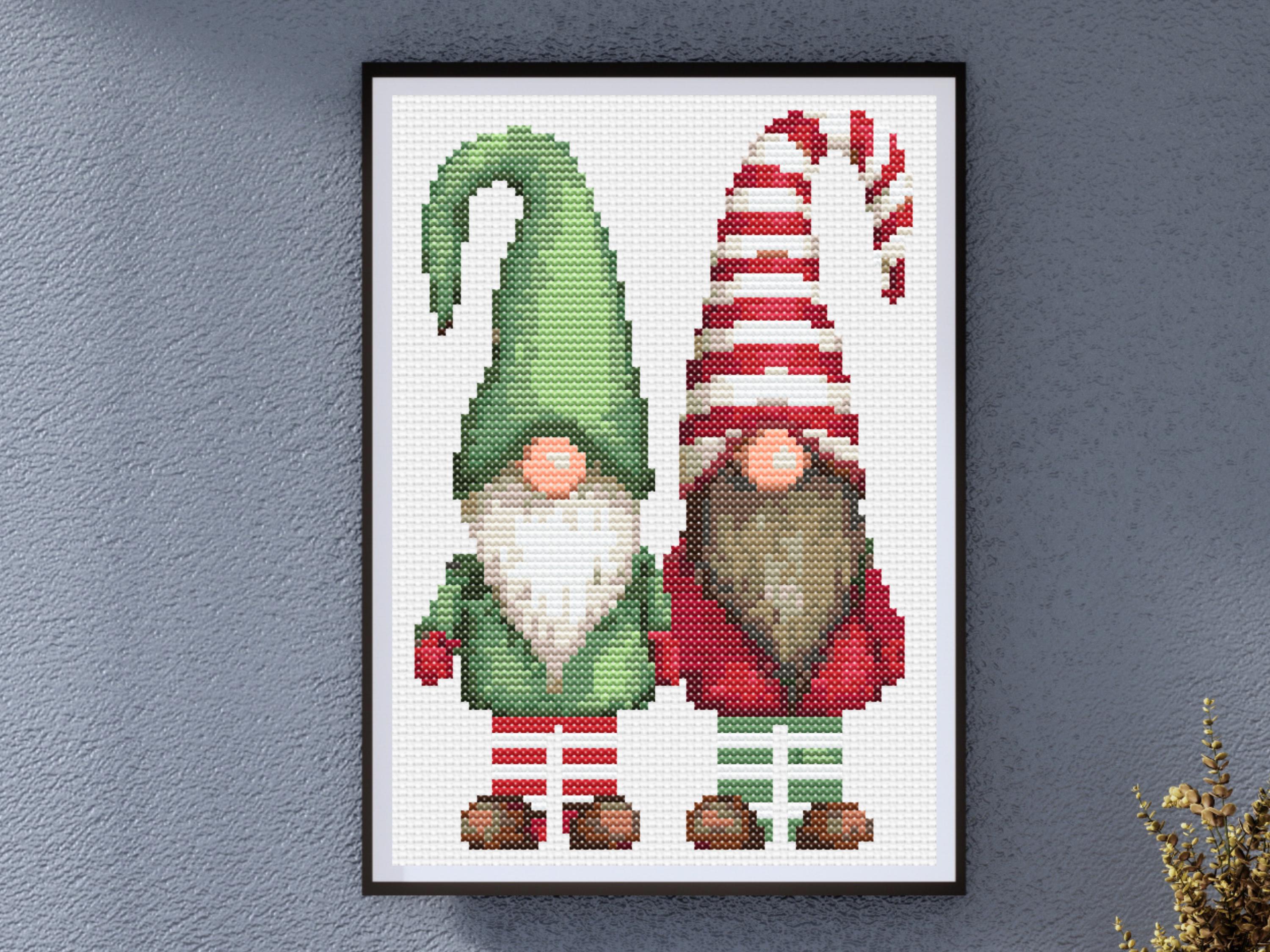 Two Christmas Gnomes in Festive Holiday Hats. 120x150 - Image 1