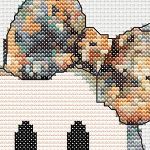 Korsstygnsmönster med spöken i lapptäcke: Cottagecore Halloween-höstdekor (PDF) bild 9