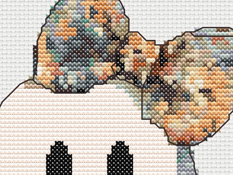 Korsstygnsmönster med spöken i lapptäcke: Cottagecore Halloween-höstdekor (PDF) bild 9
