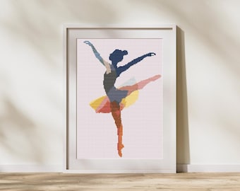 Dancing Grace: Contemporary Ballerina Cross Stitch Pattern