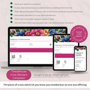 ThreadHouse - Cross Stitch Companion Notion Template | Digital Planner, Floss Inventory, Fabric Tracker, Project Log, Cross Stitch Journal