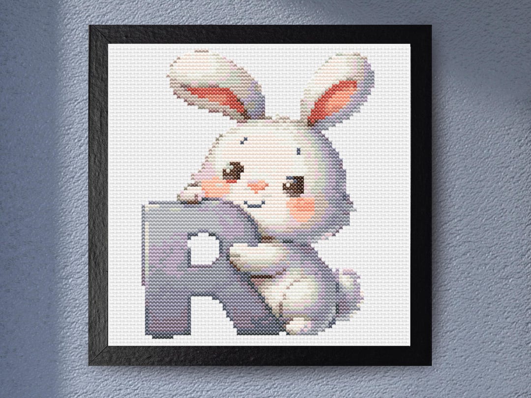 Letter R for Rabbit - Animal Alphabet Cross Stitch Pattern. Perfect for ...