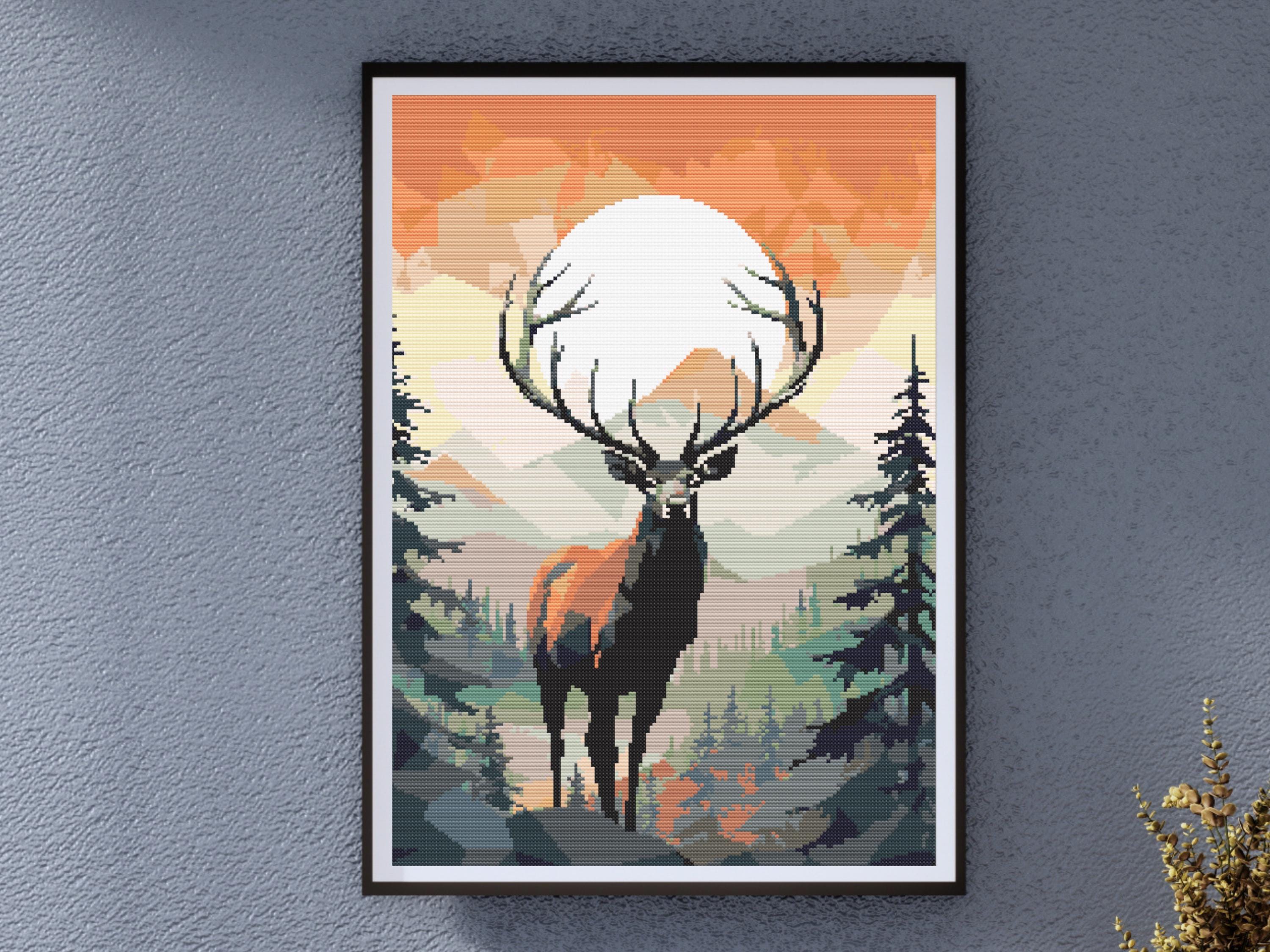 Majestic Stag In Sunset Forest Setting