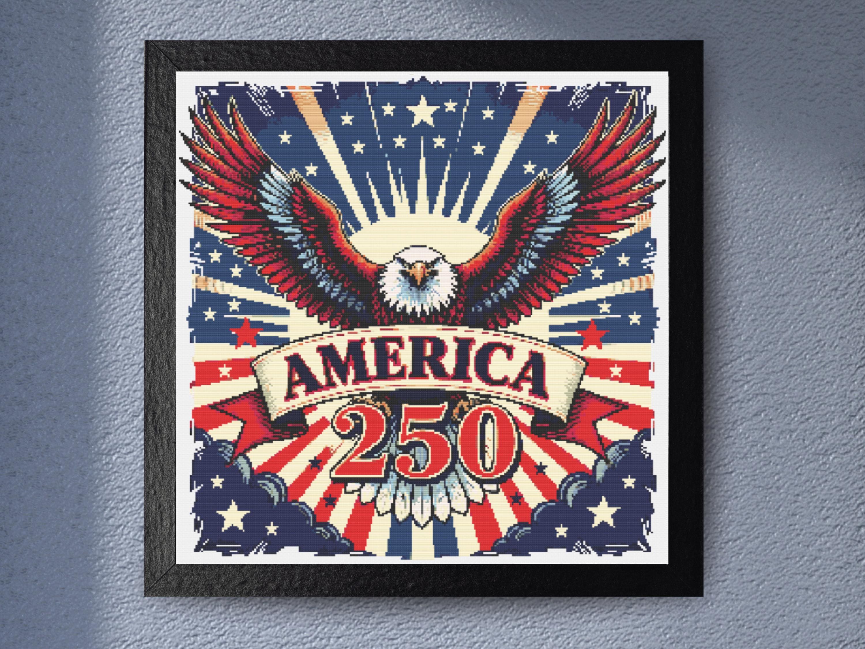 Patriotic Bald Eagle Pattern, American Independence 250 Year Celebration - Image 1