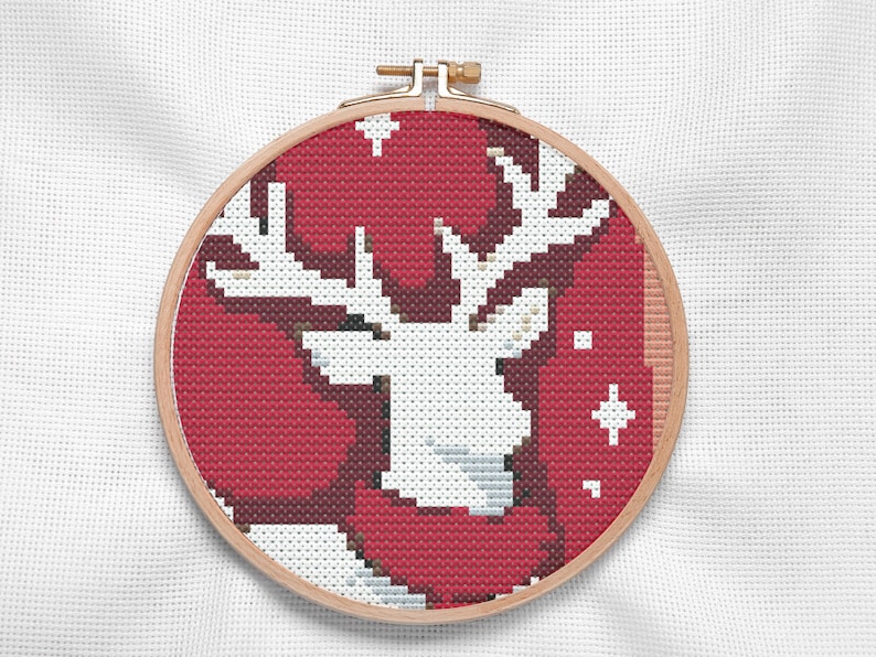 Christmas Reindeer Cross Stitch Pattern – Festive Winter Scene With ...