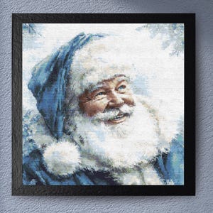 Vintage Santa Claus Cross Stitch Pattern for Christmas Decor, Winter Embroidery PDF, Father Christmas Needlepoint Chart