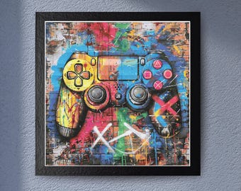 Game Controller Cross Stitch Pattern. Video Game Art, Gift for Gamer. Full Cover Counted Cross Stitch, Hand Embroidery  PDF Download