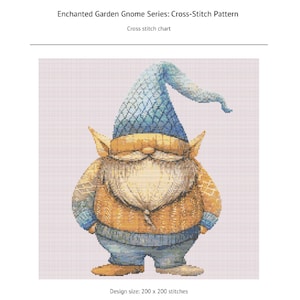 Gnome Cross Stitch Pattern. Counted Cross-stitch Pattern Series 4 of 12 -  Garden Gnome Series