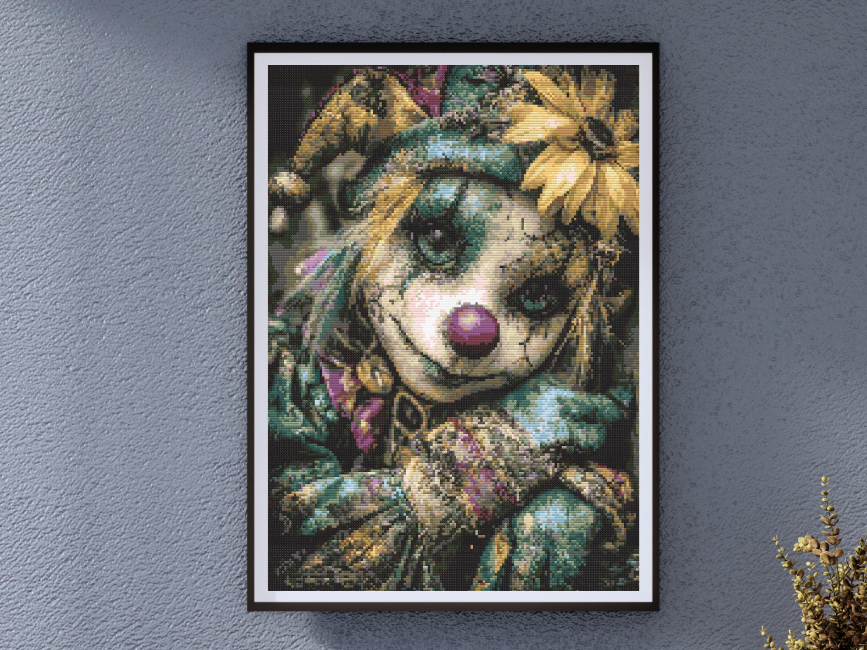 Dark Jester Halloween Clowncore Design, Harlequin Joker Gothic - Image 1