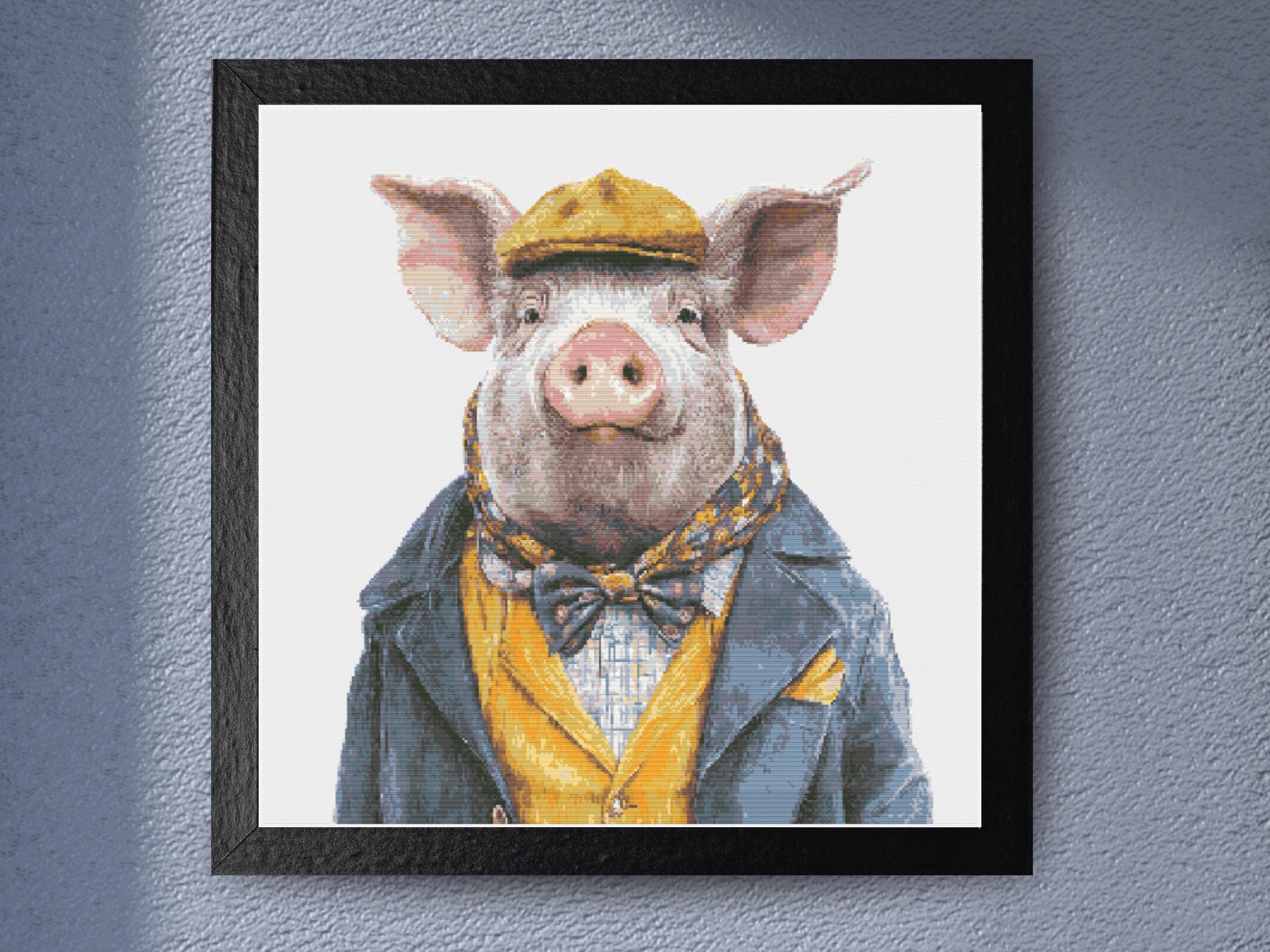 Sir Augustus Trotwell - The Aristocratic Pig, Dapper Pig in Bow Tie Animal Portrait - Image 1