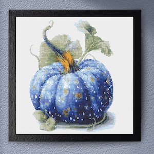 Elegant Pumpkin Cross Stitch Pattern for Fall Decor – Halloween Embroidery PDF, Autumn Needlework for Cozy Seasonal Stitching