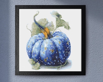 Elegant Pumpkin Cross Stitch Pattern for Fall Decor – Halloween Embroidery PDF, Autumn Needlework for Cozy Seasonal Stitching