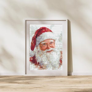 Christmas Cross Stitch Pattern, Santa Claus Cross Stitch, Christmas Holiday Cheer. Vintage Father Christmas.