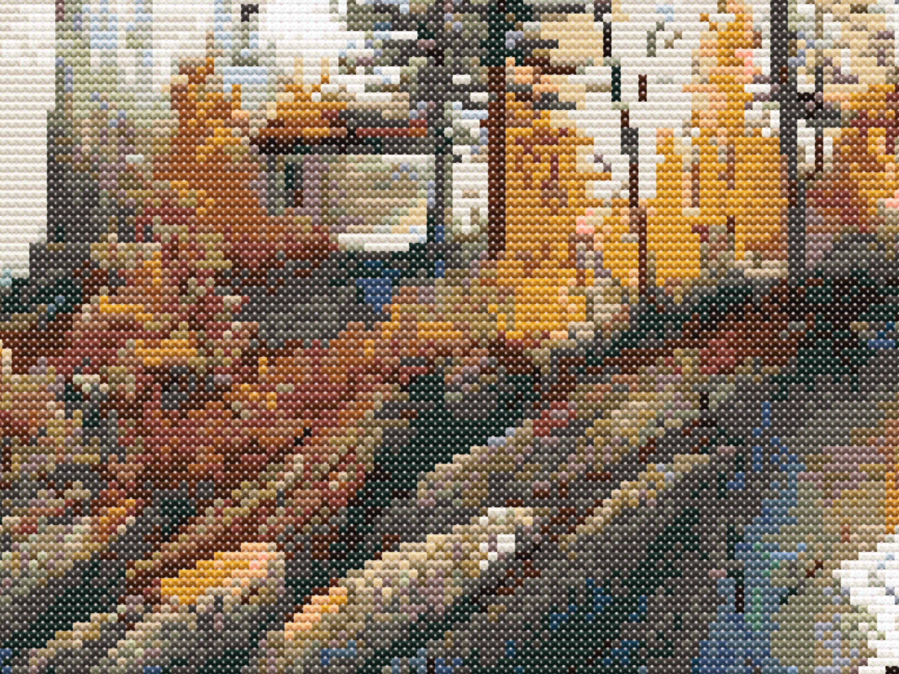 Coastal Beacon Guiding Light Amidst the Waves - Cross Stitch Pattern 200x300 Stitches. Counted Cross-Stitch. Beautiful Lighthouse on a Beach - Thumbnail 6