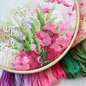 Cliffside Wildflowers Cross Stitch Pattern - Coastal Landscape Scene 220 x 220 Stitches Counted Cross-Stitch. image 11