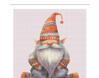 Enchanted Garden Gnome Series:  Cross-Stitch Pattern 200x200 Stitches. Counted Cross-Stitch. Enchanting and Whimsical Companions