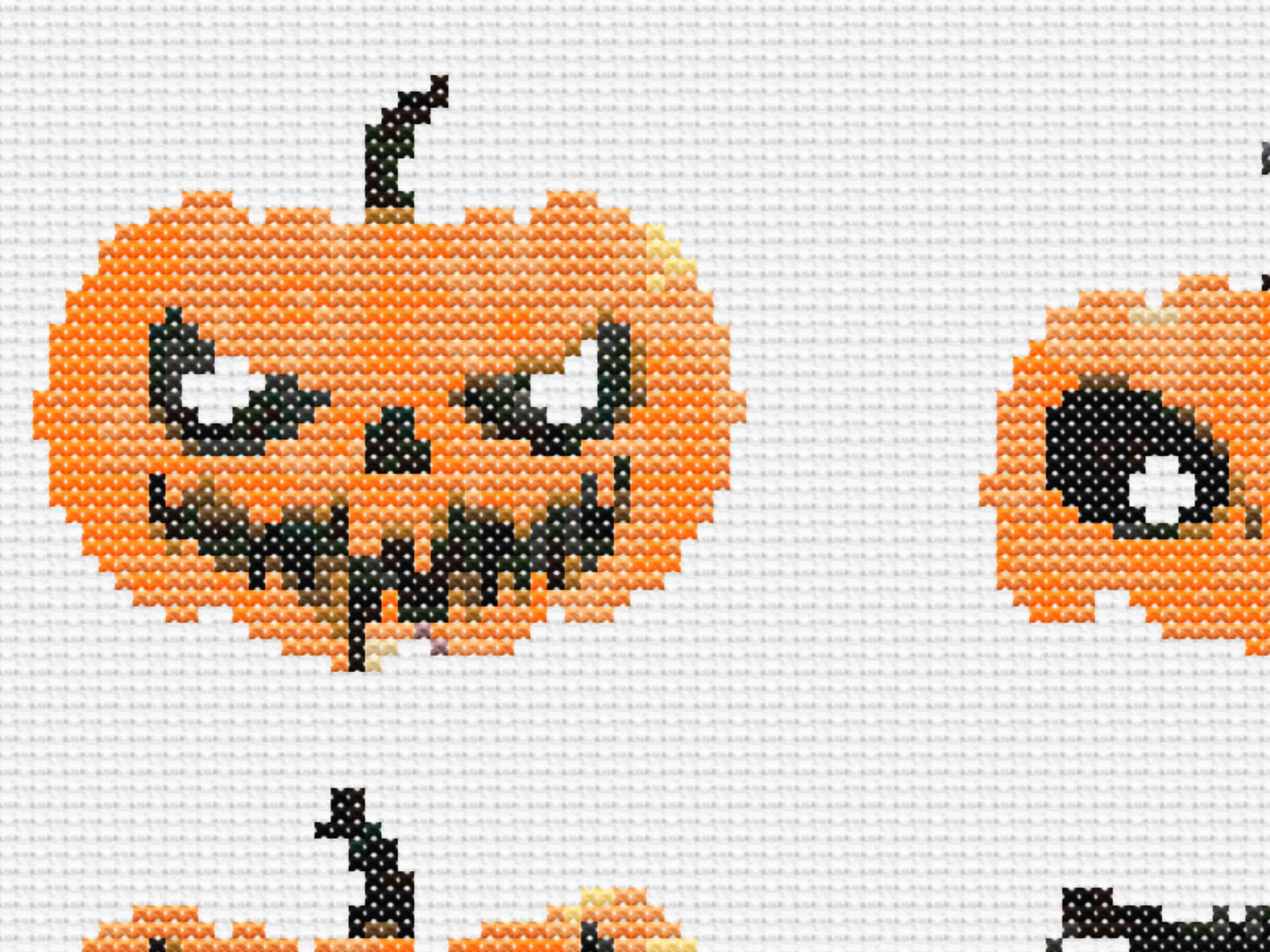 Halloween Pumpkin Faces Cross Stitch Pattern – Spooky and Cute Jack-O’-Lantern Embroidery PDF for Autumn Home Decor and Gifting - Thumbnail 5