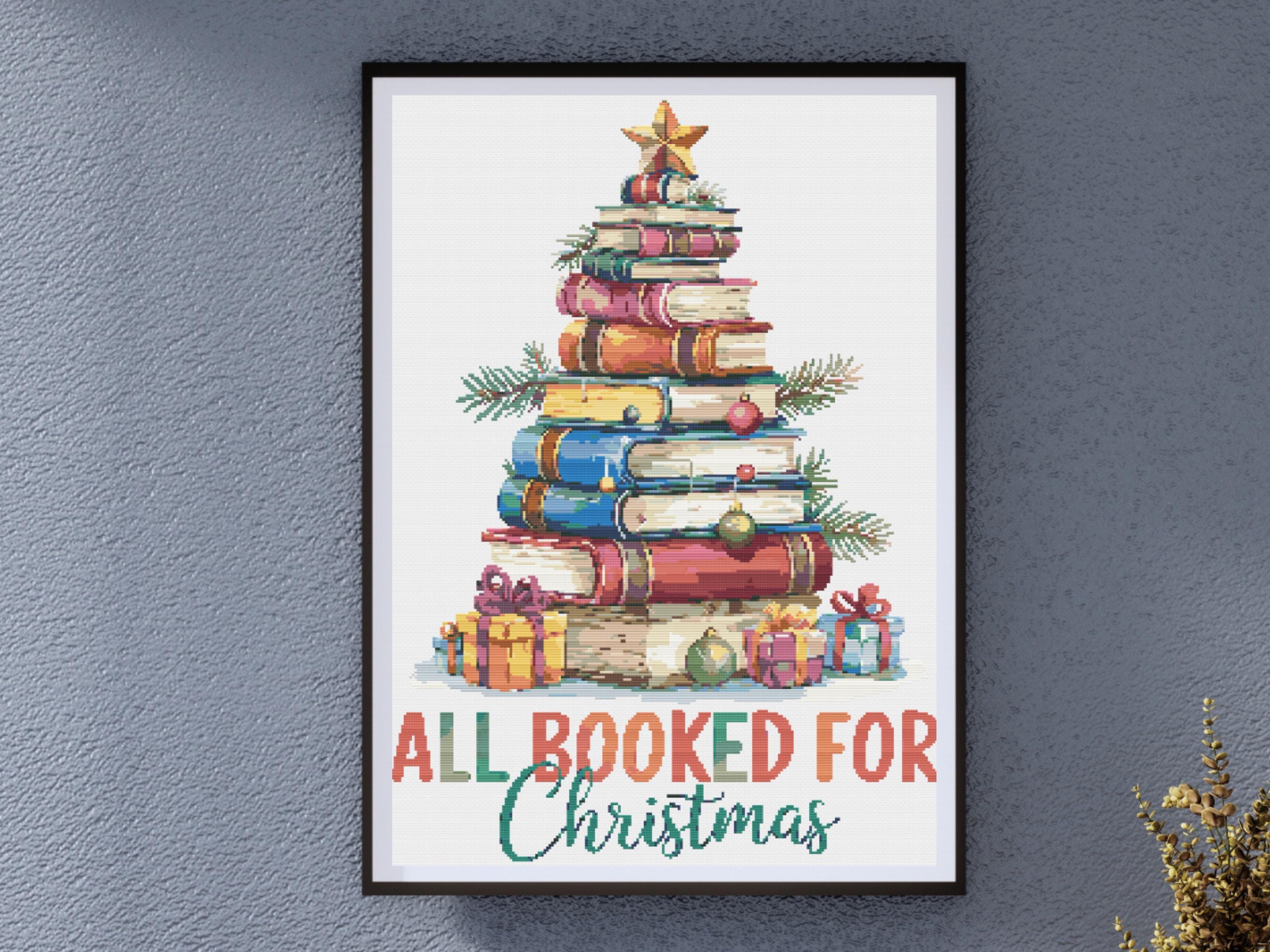 All Booked for Christmas – Festive book stack Christmas tree - Image 1