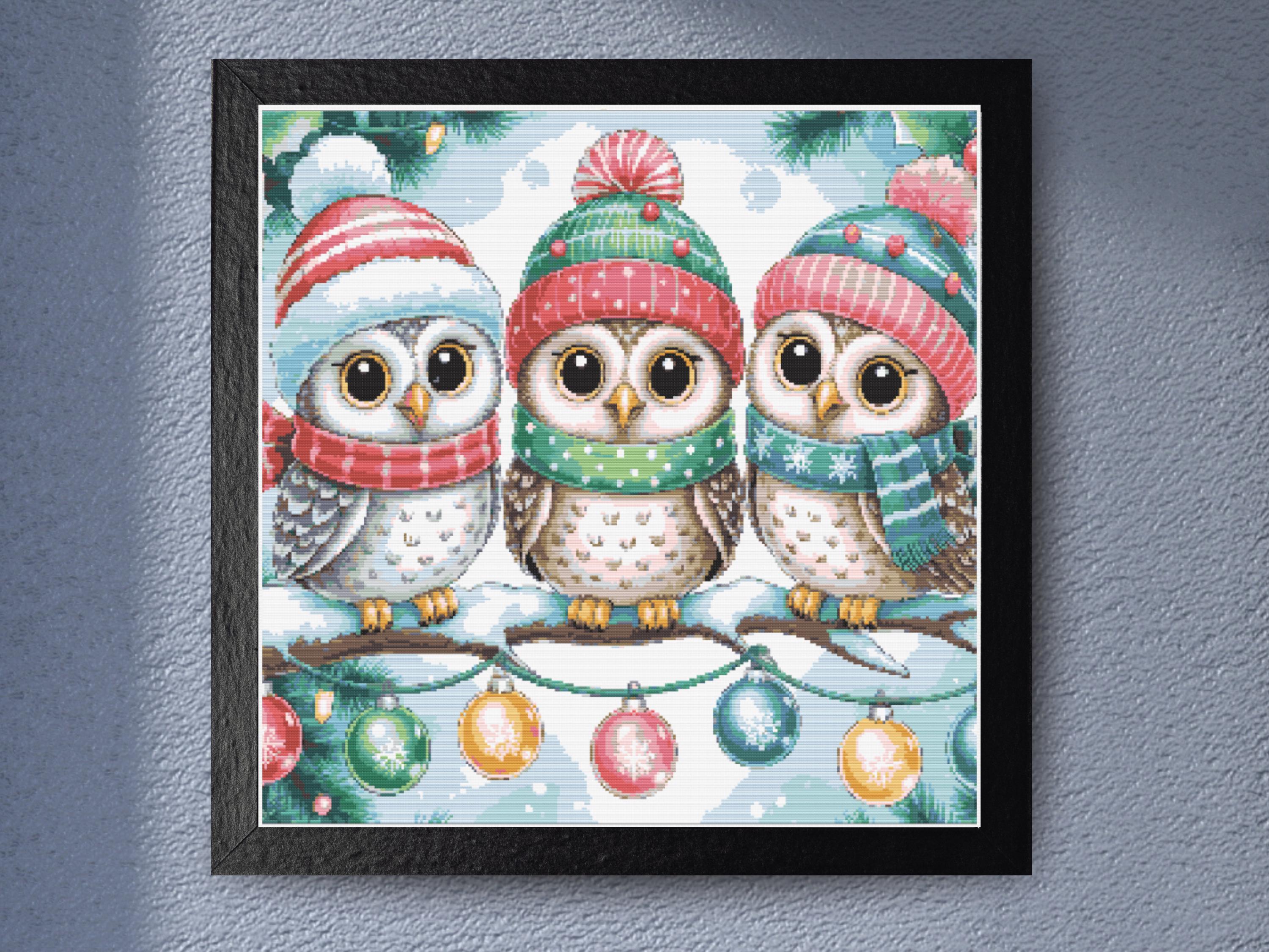 Three Christmas Owls - Image 1