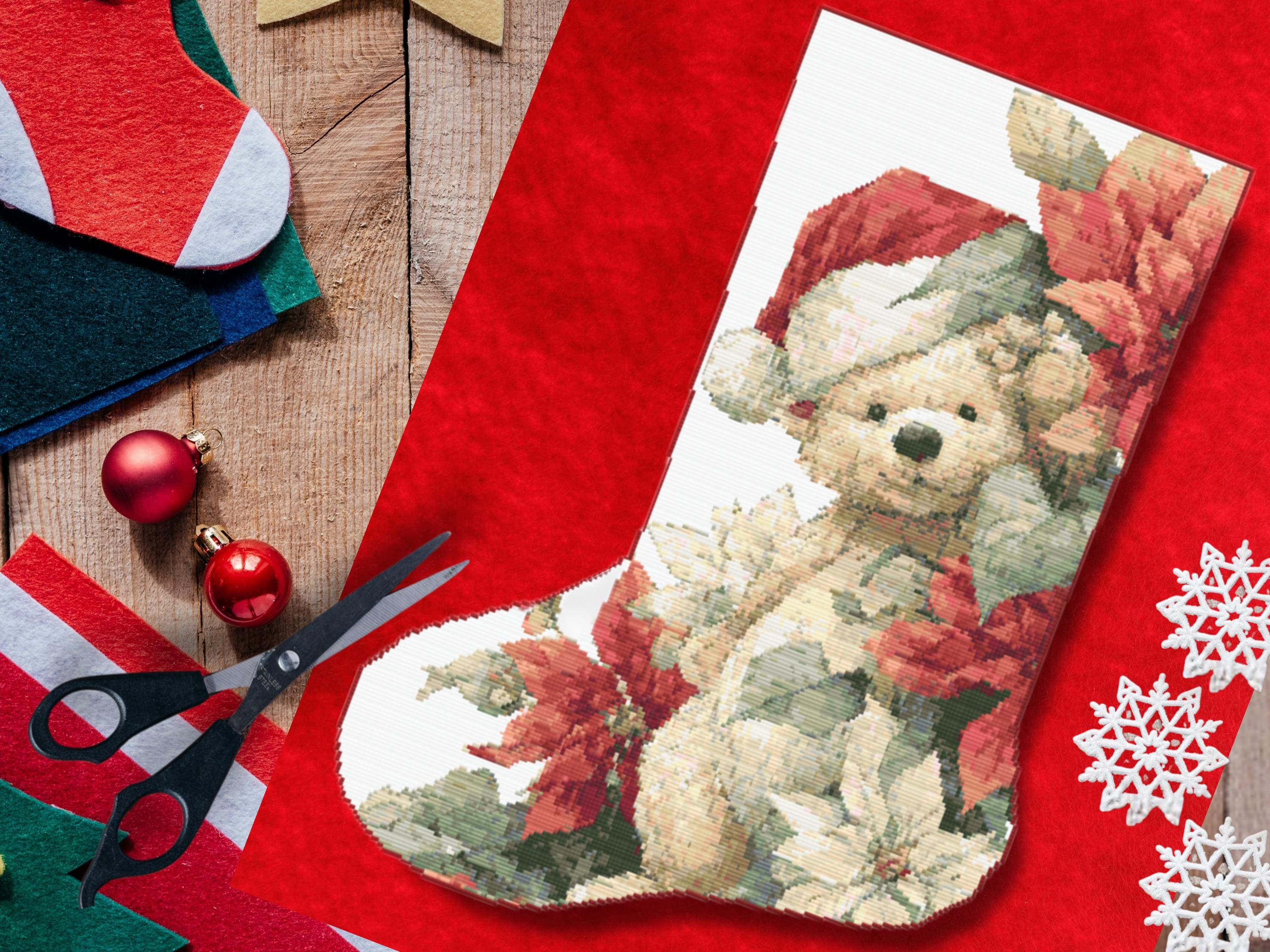 Christmas Stocking 2 – Teddy Bear in Santa Hat 