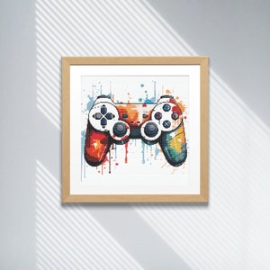 Cross Stitch Pattern - Game Controller 200 x 160 Stitches. Counted Cross-Stitch, Stunning video game decor for a gamer&#39;s room