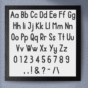 Cute Handwriting Font Cross Stitch Pattern for Personalized Monograms and Sampler Projects – Easy DIY Alphabet Chart Embroidery