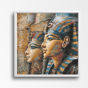 Faraos arv: Detaljerat korsstygnsmönster med egyptiska kungahus - PDF direktnedladdning 300 x 300 stygn räknade korsstygn.