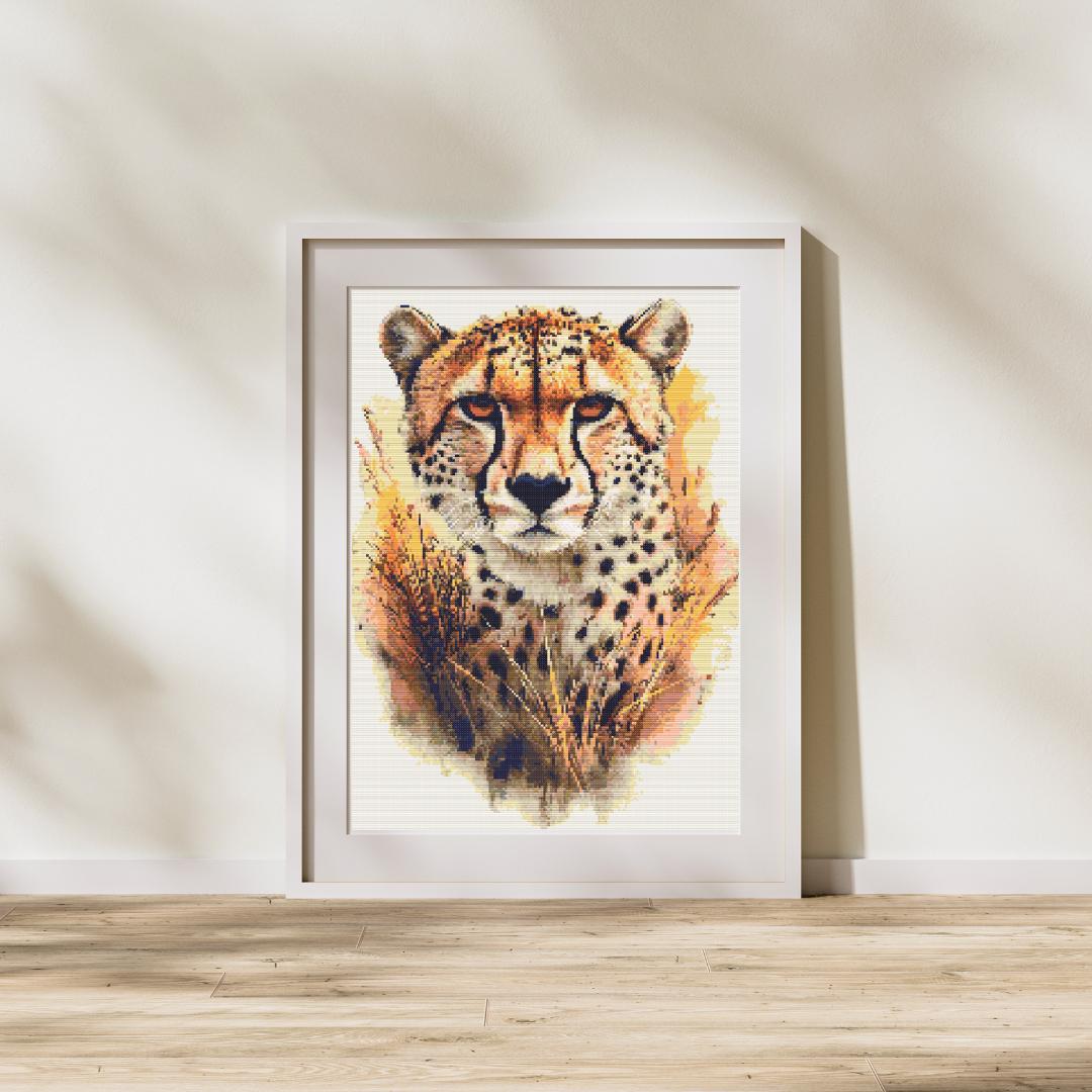 Wild Cheetah in Long Grass, Stunning African Wildlife Pattern - Image 1