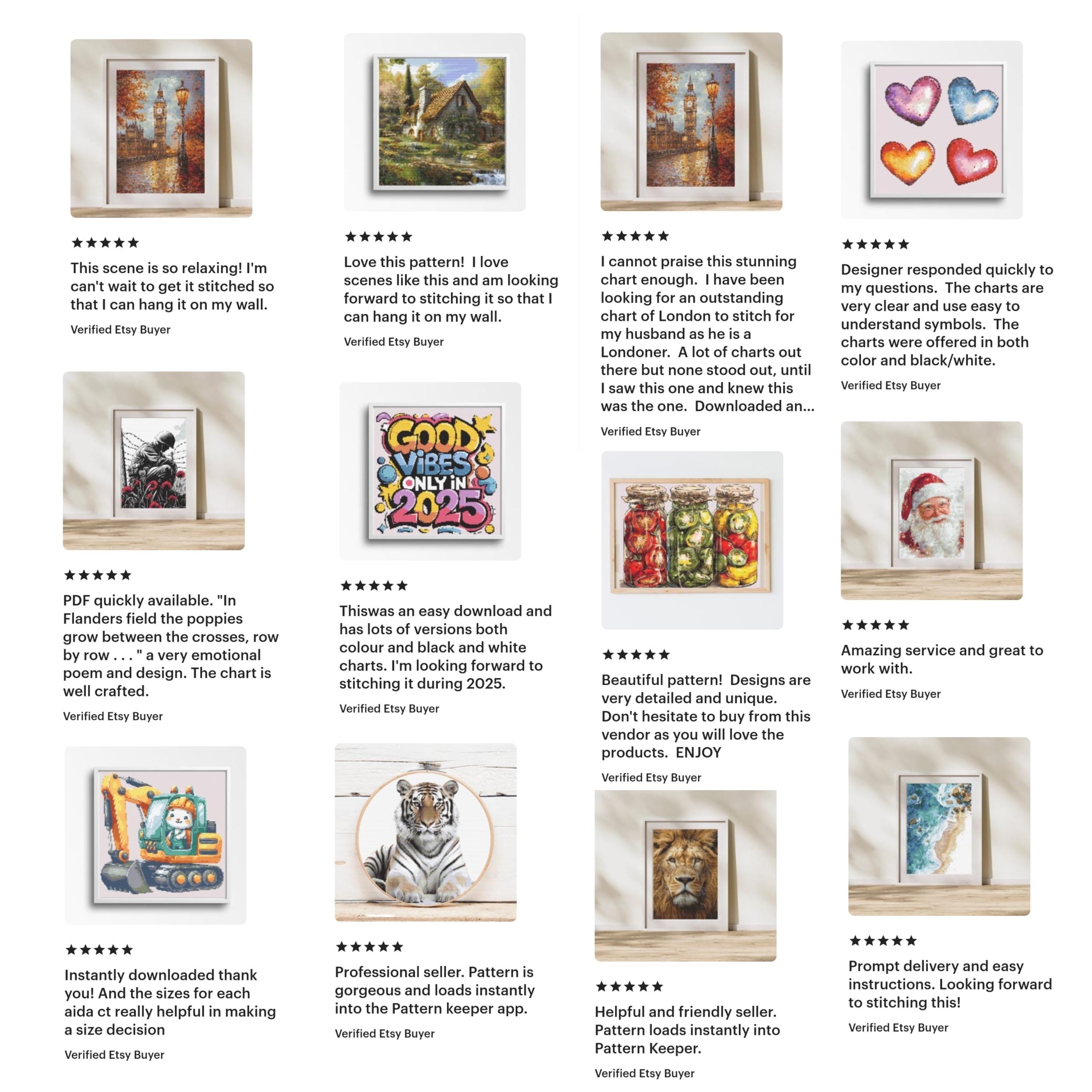 Digger Delight - Charming Excavator Cross Stitch Pattern 200 x 200 Stitches. Counted Cross-Stitch. Room Decor for Construction Crazy Kids - Thumbnail 7