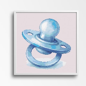 Baby Announcement Cross Stitch Sampler - Pacifier, Don&#39;t Wake the Baby. Counted Cross Stitch.