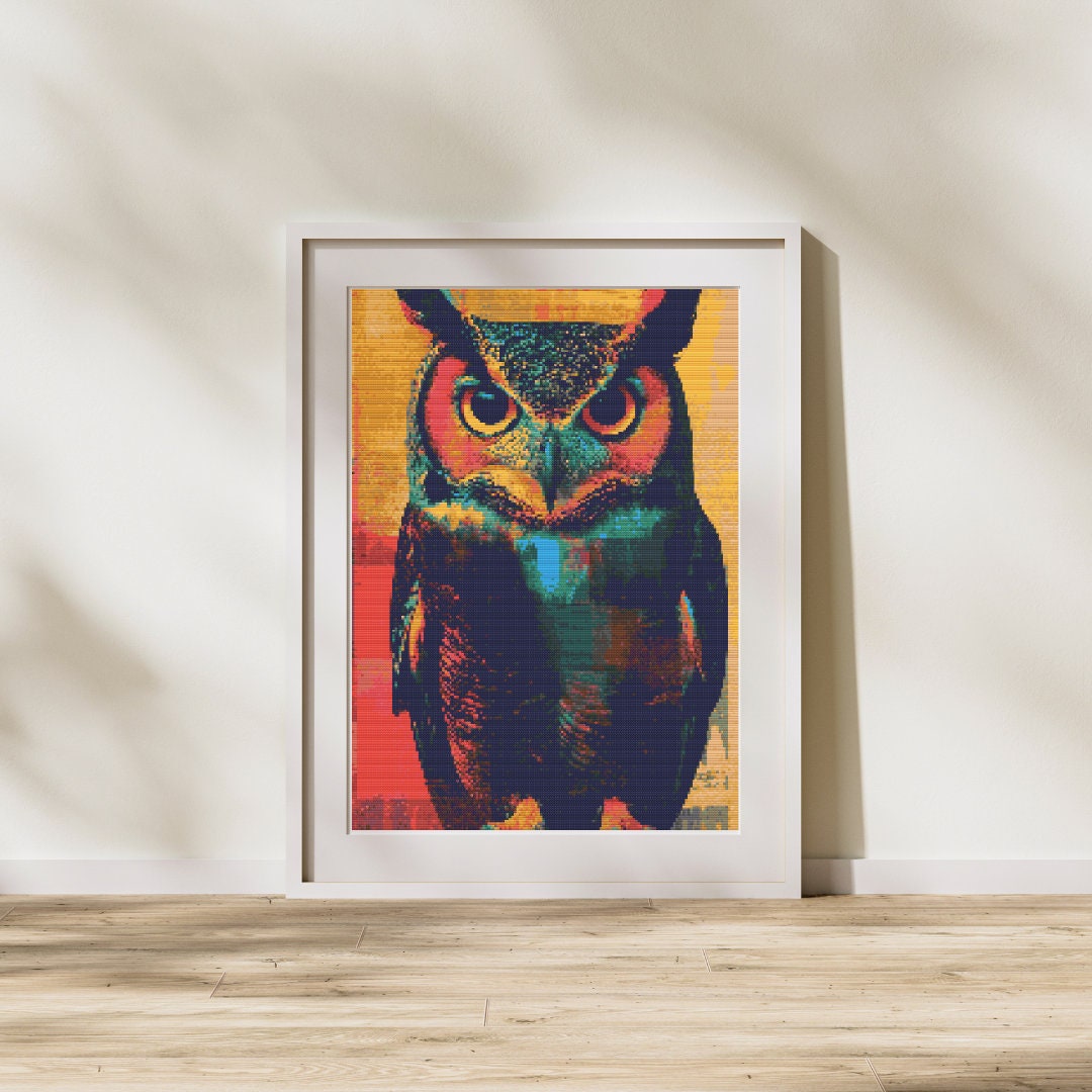 Mystic Vigilance - Vibrant Owl - Image 1
