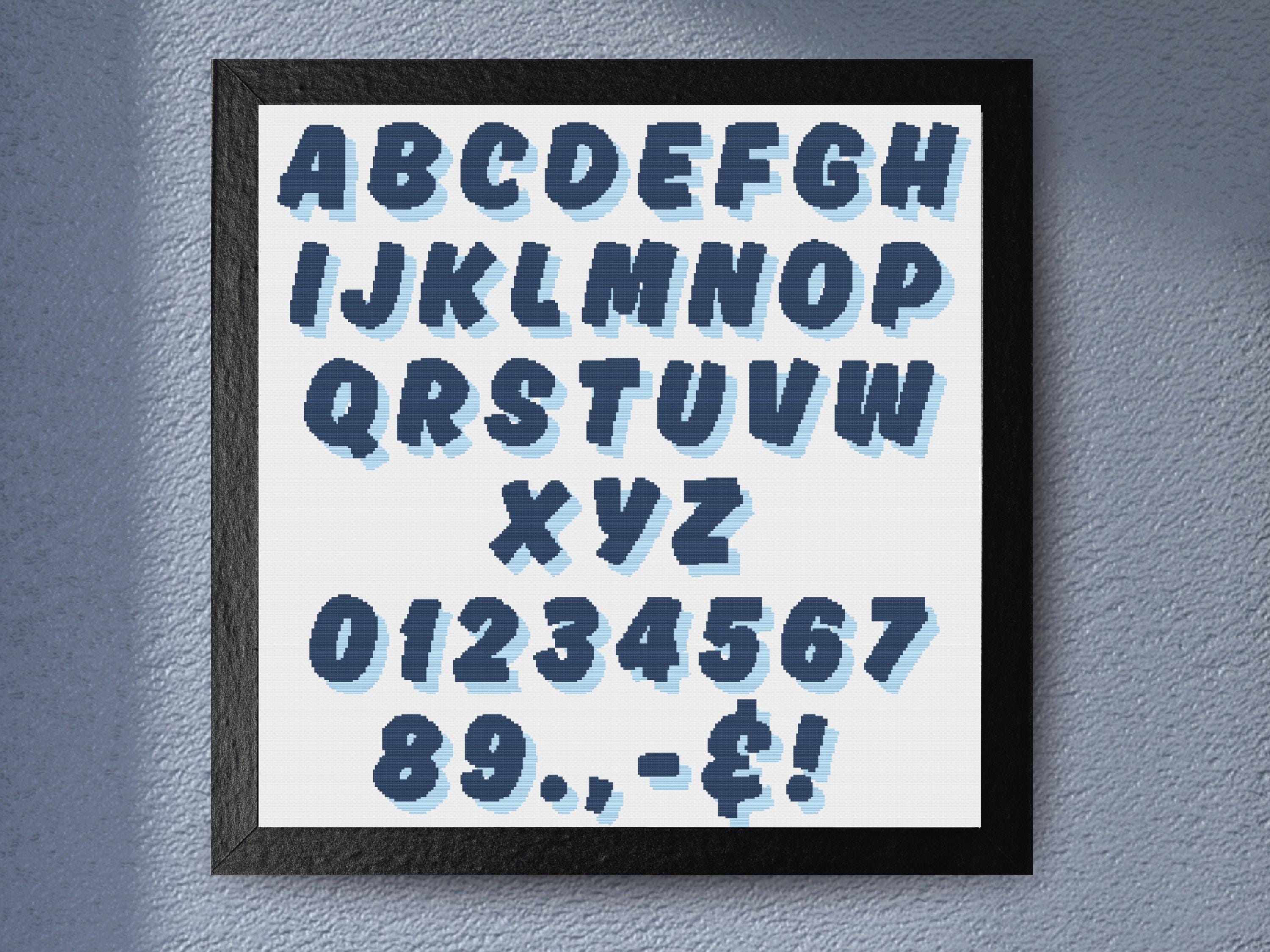 Drop Shadow Alphabet – Bold 3D Uppercase Letters, Numbers and Symbols - Image 1