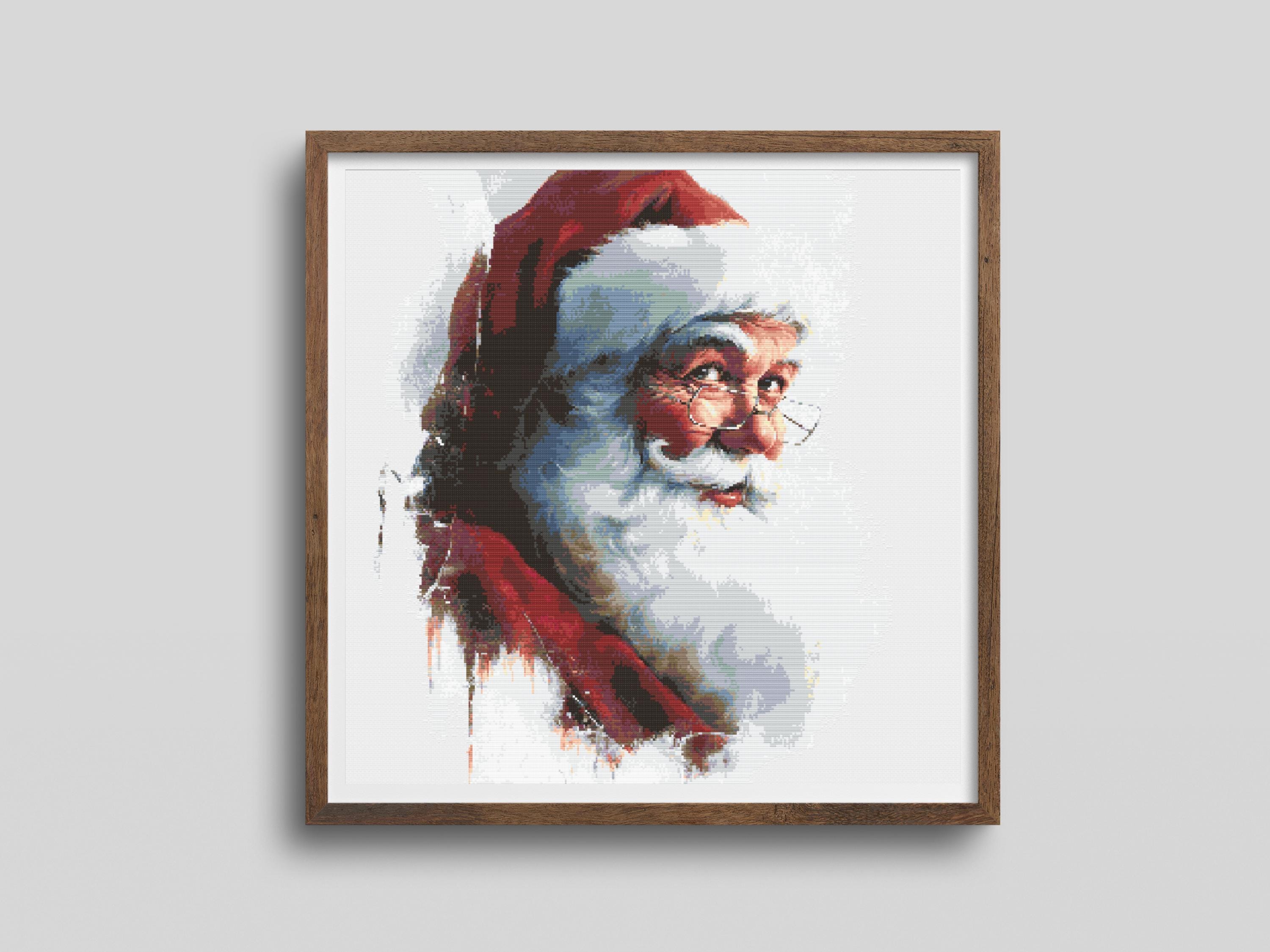 Jolly Santa Claus Cross Stitch Pattern for Christmas - Vintage Inspired Holiday Embroidery Design - Festive DIY Needlework Decor - Thumbnail 2