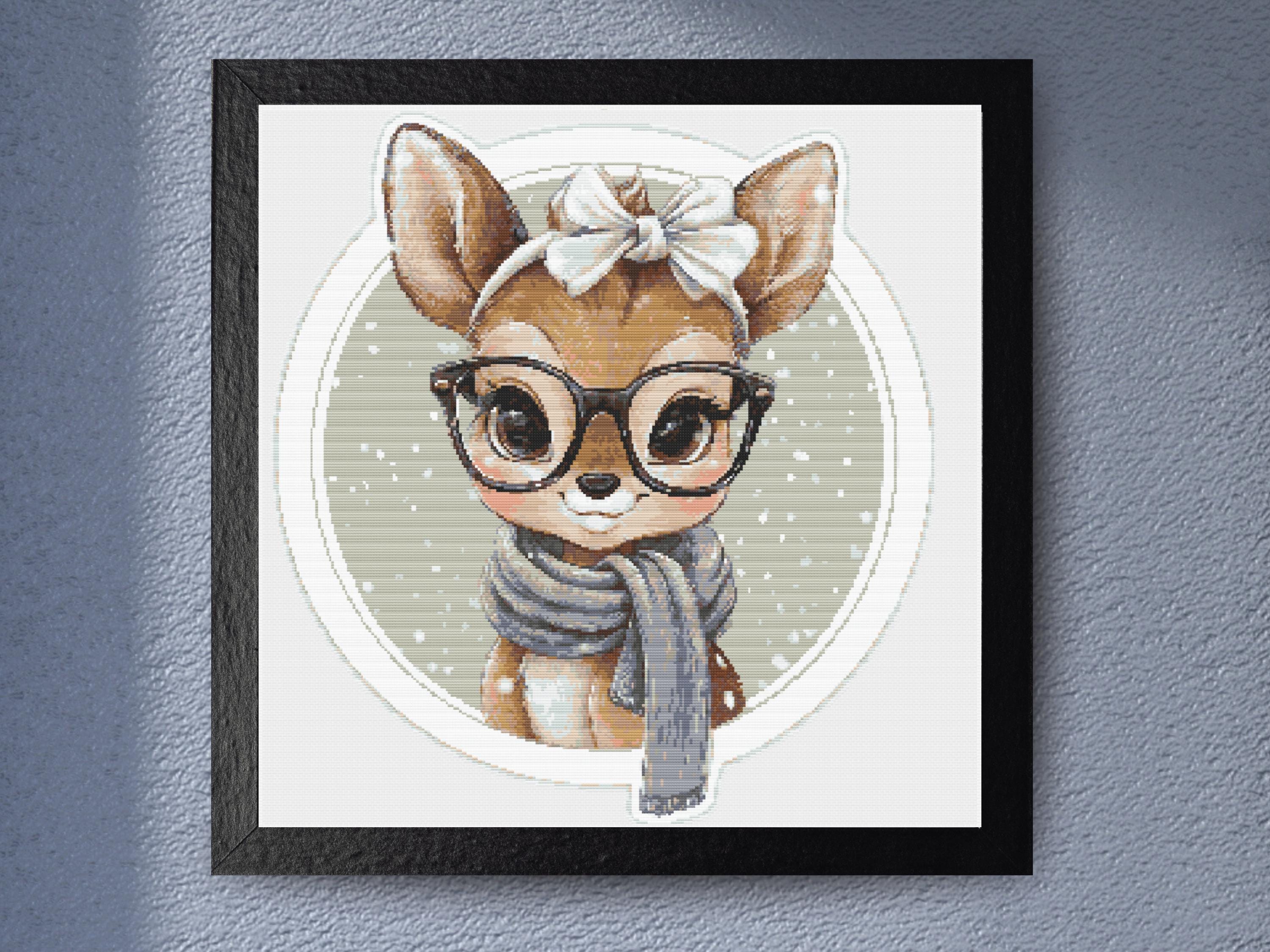 Cute Baby Deer - Winter Animal - Woodland Nursery - Image 1