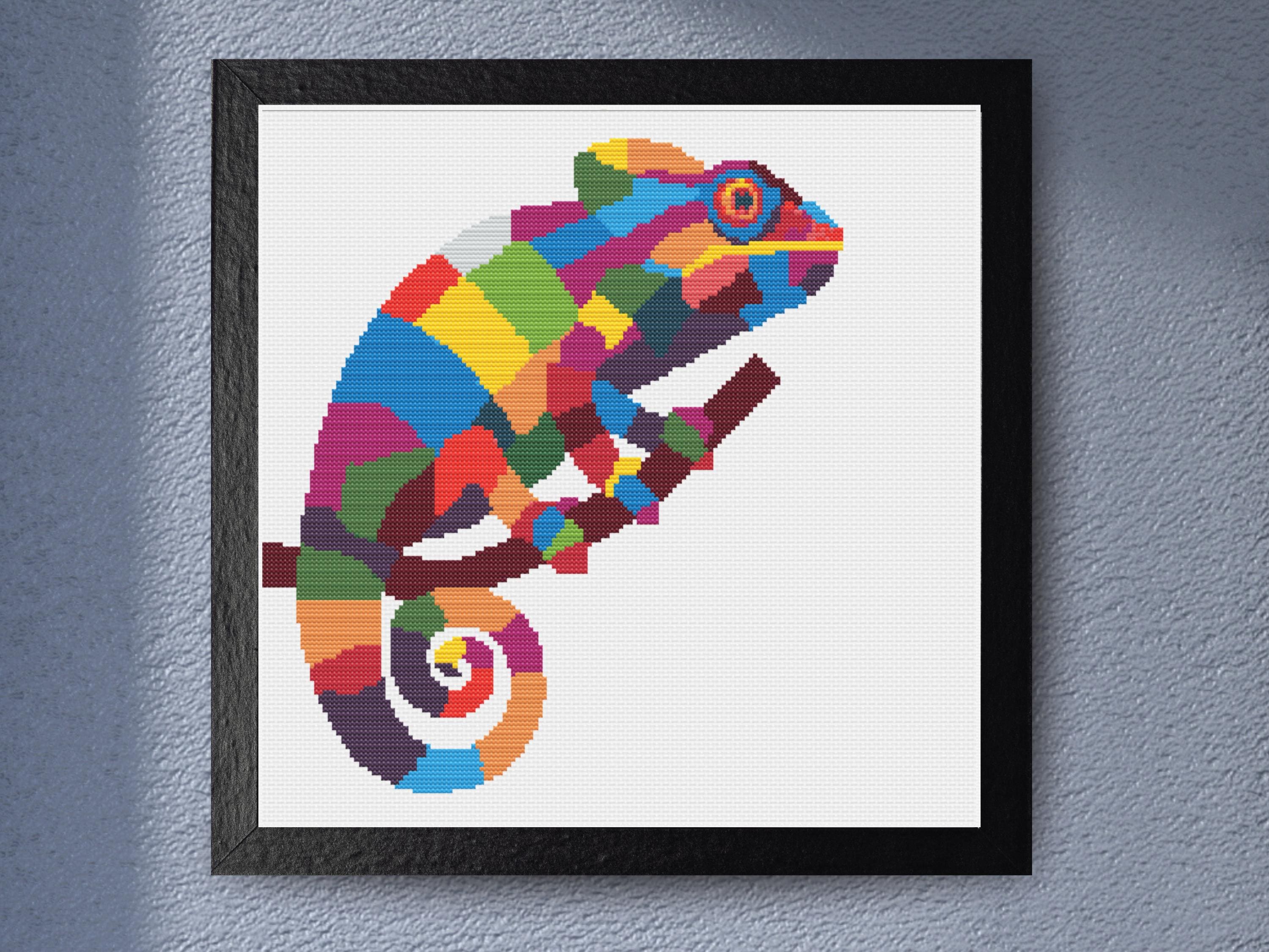 Rainbow Chameleon - Modern Animal Pattern