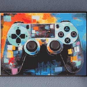 Cross Stitch Pattern - Game Controller 200 x 150 Stitches. Counted Cross-Stitch, Stunning video game decor for a gamer&#39;s room