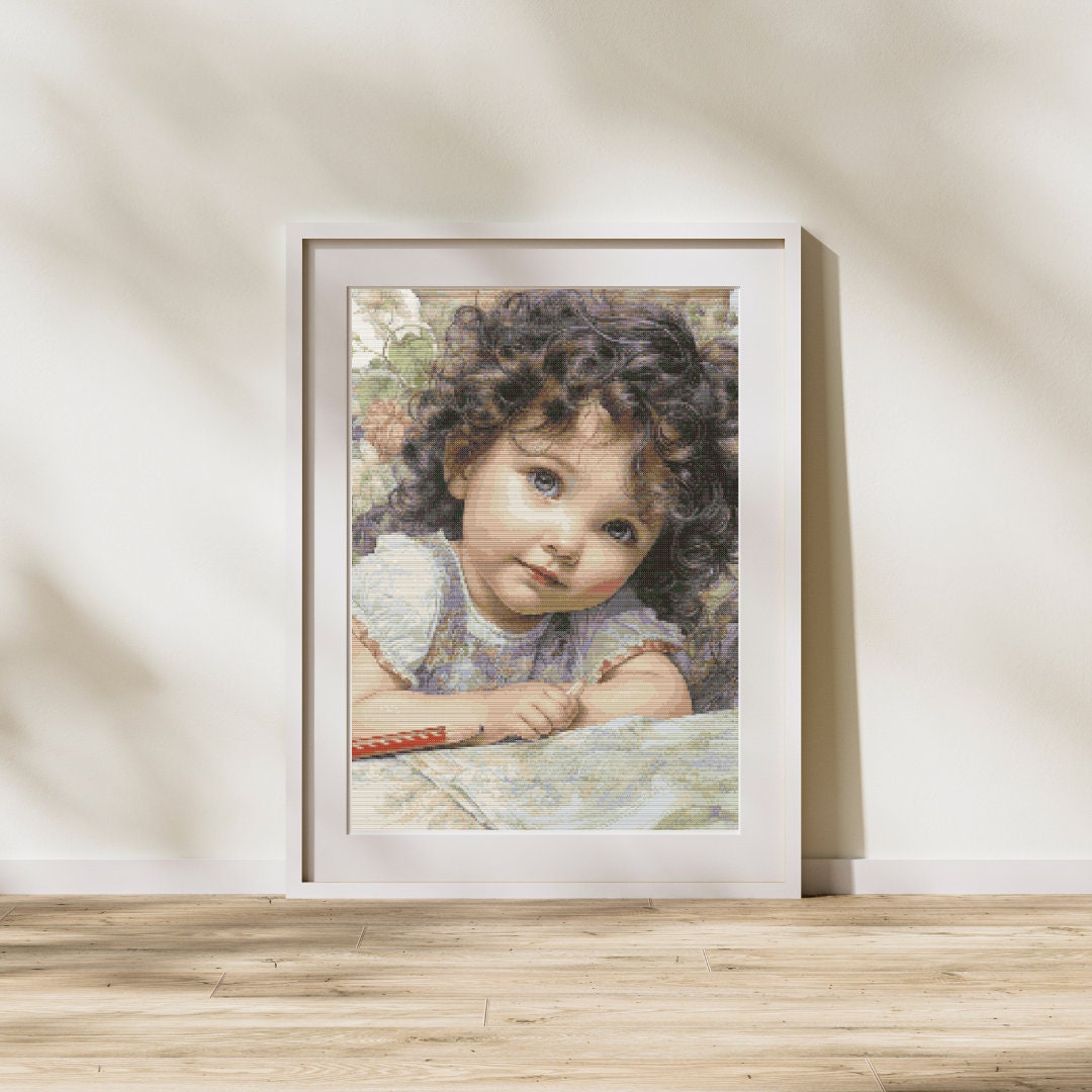 Sweet Curly-Haired Girl - Vintage Portrait - Image 1