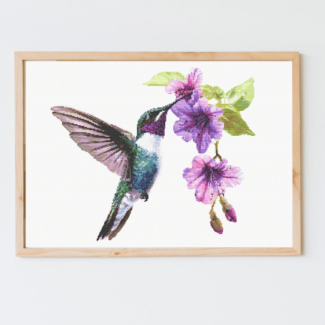 Hummingbird and Flowers, Celebrate nature, movement, and beauty, A stunning nature design for bird and floral lovers, - Image 1