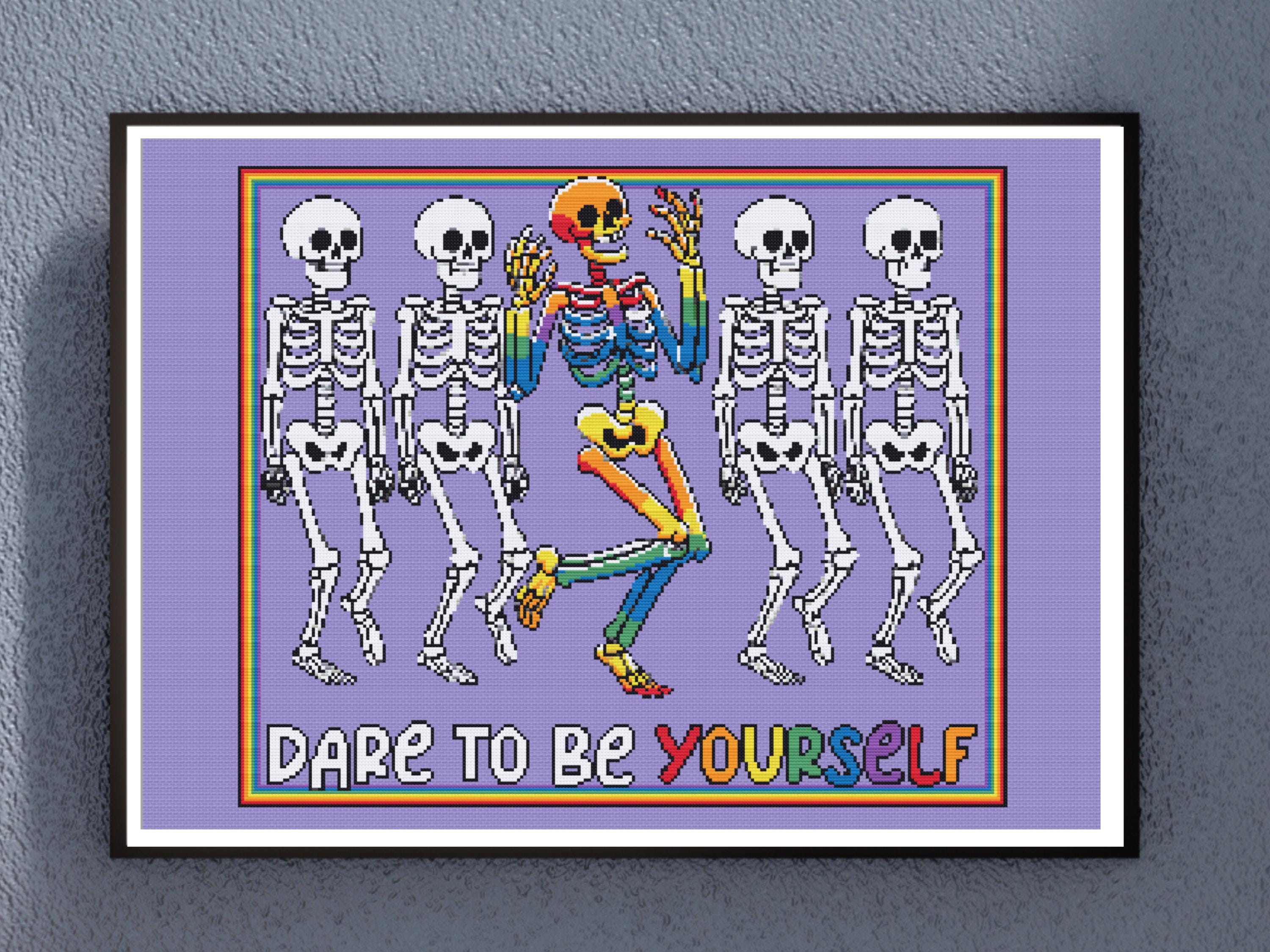 Pride - Rainbow Skeleton - LGBTQ+ Pride Skeletons with “Dare to Be Yourself” - Image 1