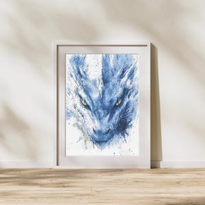 Blue Dragon Cross Stitch Pattern - Fantasy Creature Design